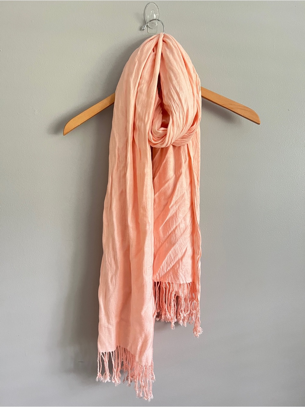 H&M Lightweight Peach Pink Fringe Scarf